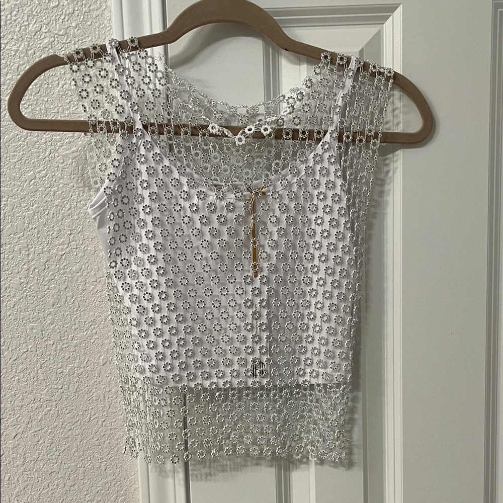 House of Harlow 1960 Rhinestone Top